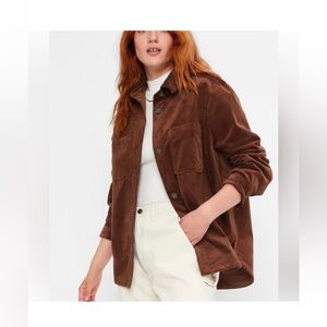 GAP Oversized Fit Corduroy Button Down — SABLE BROWN — Medium (Petite) — NWT